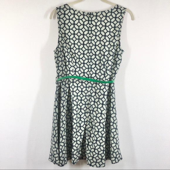 Poema Sleeveless Sheath Dual Pattern Front Belted - Picture 6 of 9